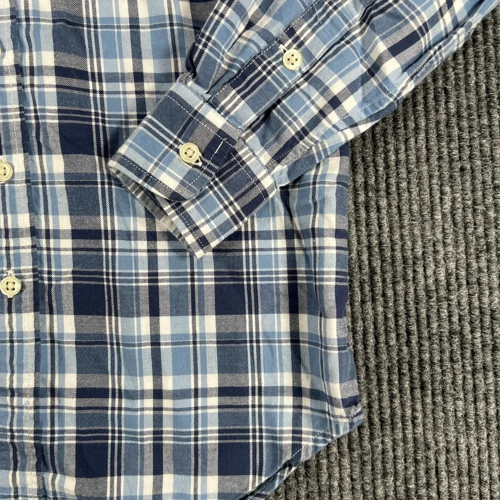 Ralph Lauren Shirt Boys Small Blue Plaid Long Sleeve Button Down Casual School